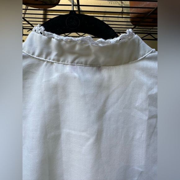 LAUREN LEE Vintage Elegant White Ruffled Blouse 1980’s EXCELLENT condition SizeM - Picture 9 of 12
